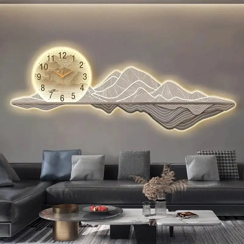 Nordic Solid Oak Concrete Clock